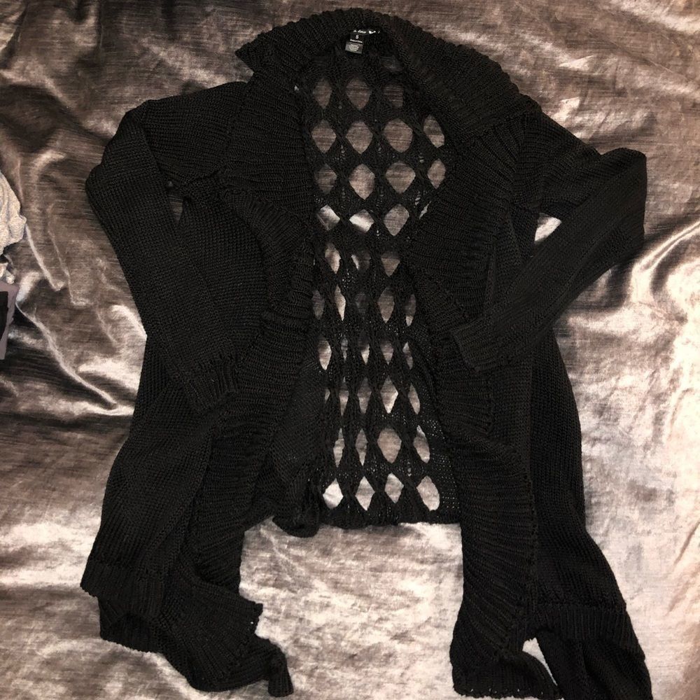 Tobi lattice detail cardigan
